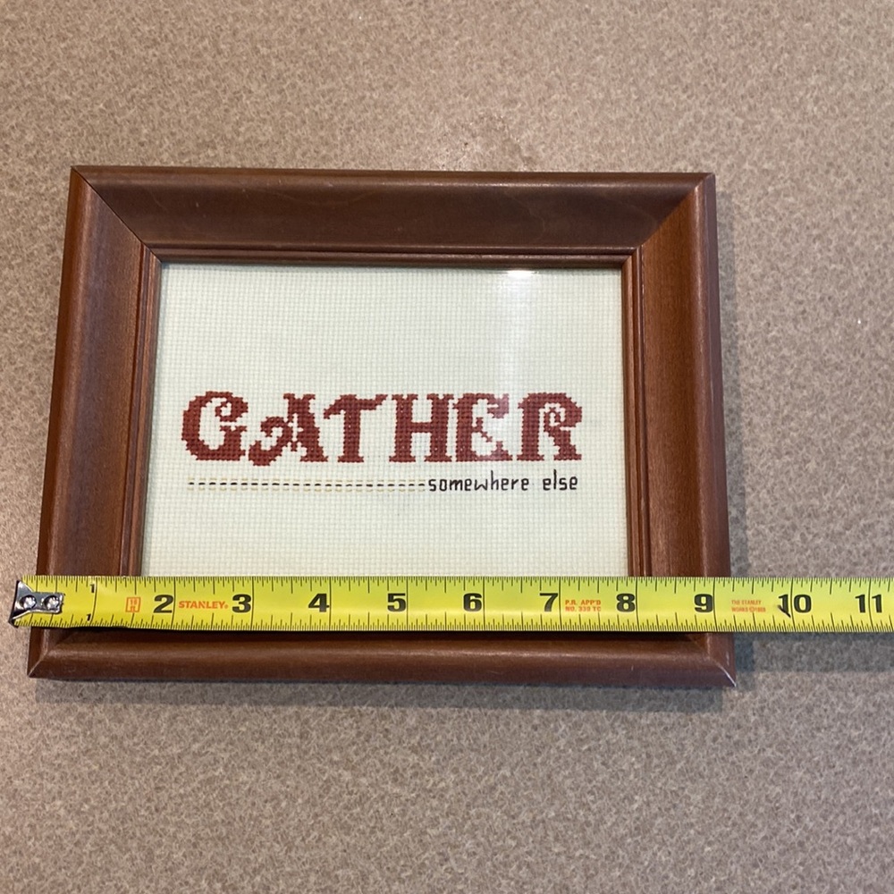 Framed Gather cross stitch - Picture 3 of 4